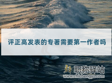 评正高发表的专著需要第一作者吗